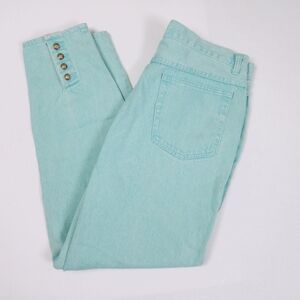 Stefano Worldwide Vintage Mint Green Denim Tapered Jeans Women's 33x27